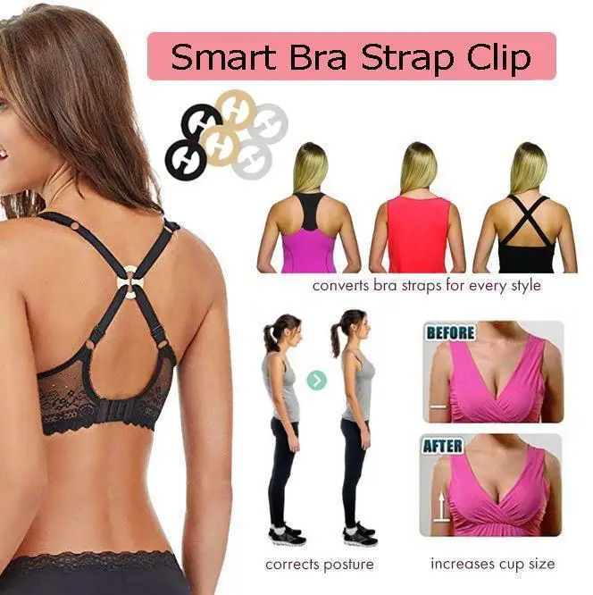 

12pcs Smart Bra Strap Clips T-Shirts Dresses Bra Buckle Shadow-Shaped Underwear Buckle Bra Clips Strap Holders Dropshipping