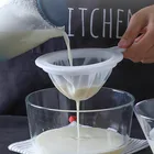 Сетчатый фильтр 100200400 для кухни, Сверхтонкая кухонная нейлоновая сетчатая фильтрующая ложка для соевого молока, кофе, молока, йогурта