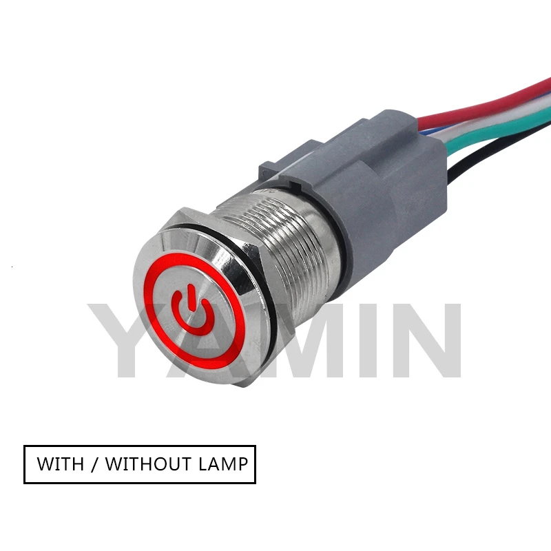 19mm Metal Push Button Switch Lamp Connector Latching Lock / Reset Momentary Power Supply Start-up Waterproof Connection | Строительство
