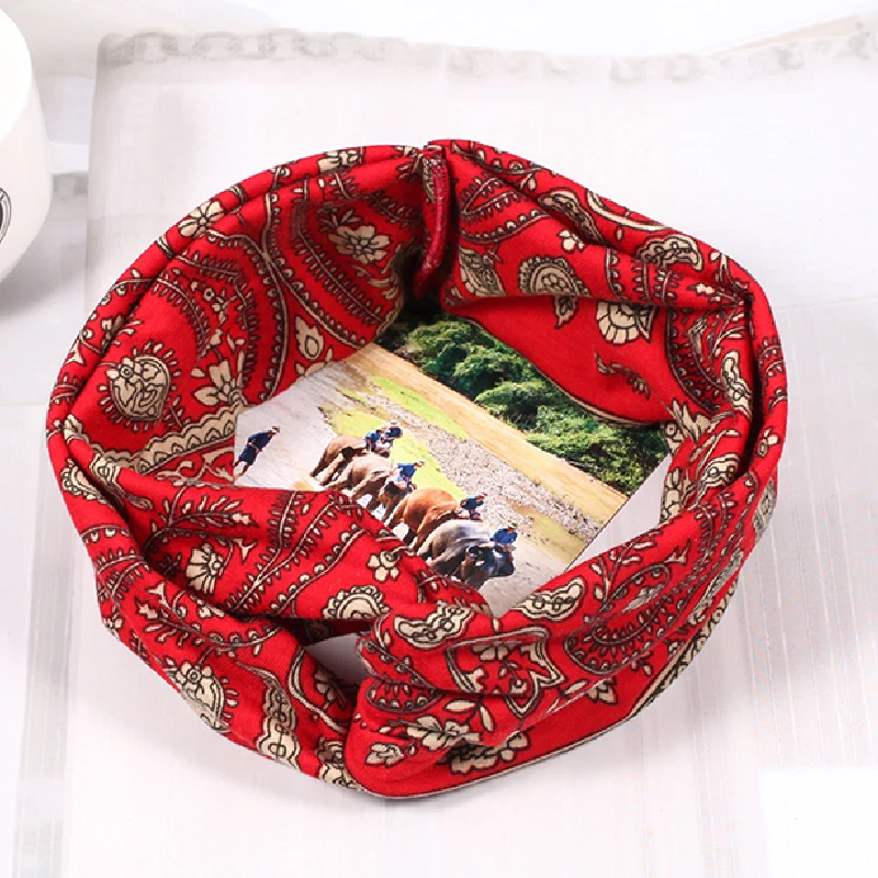 Повязка на голову женская с цветочным принтом эластичная спортивная повязка в