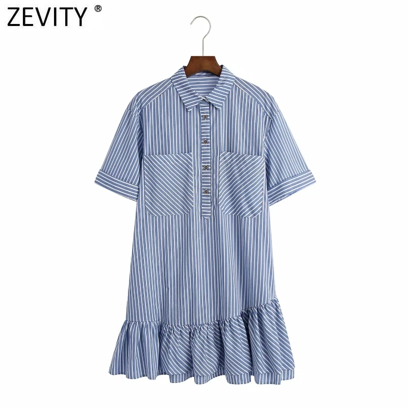 Платье рубашка Zevity женское с коротким рукавом винтажное Шикарное облегающее