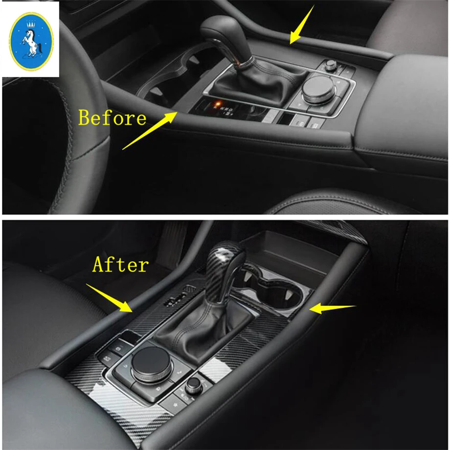 

Yimaautotrims Auto Accessory Central Control Stalls Gear Shift Box Water Cup Holder Panel Cover Trim Fit For Mazda 3 2019 2020