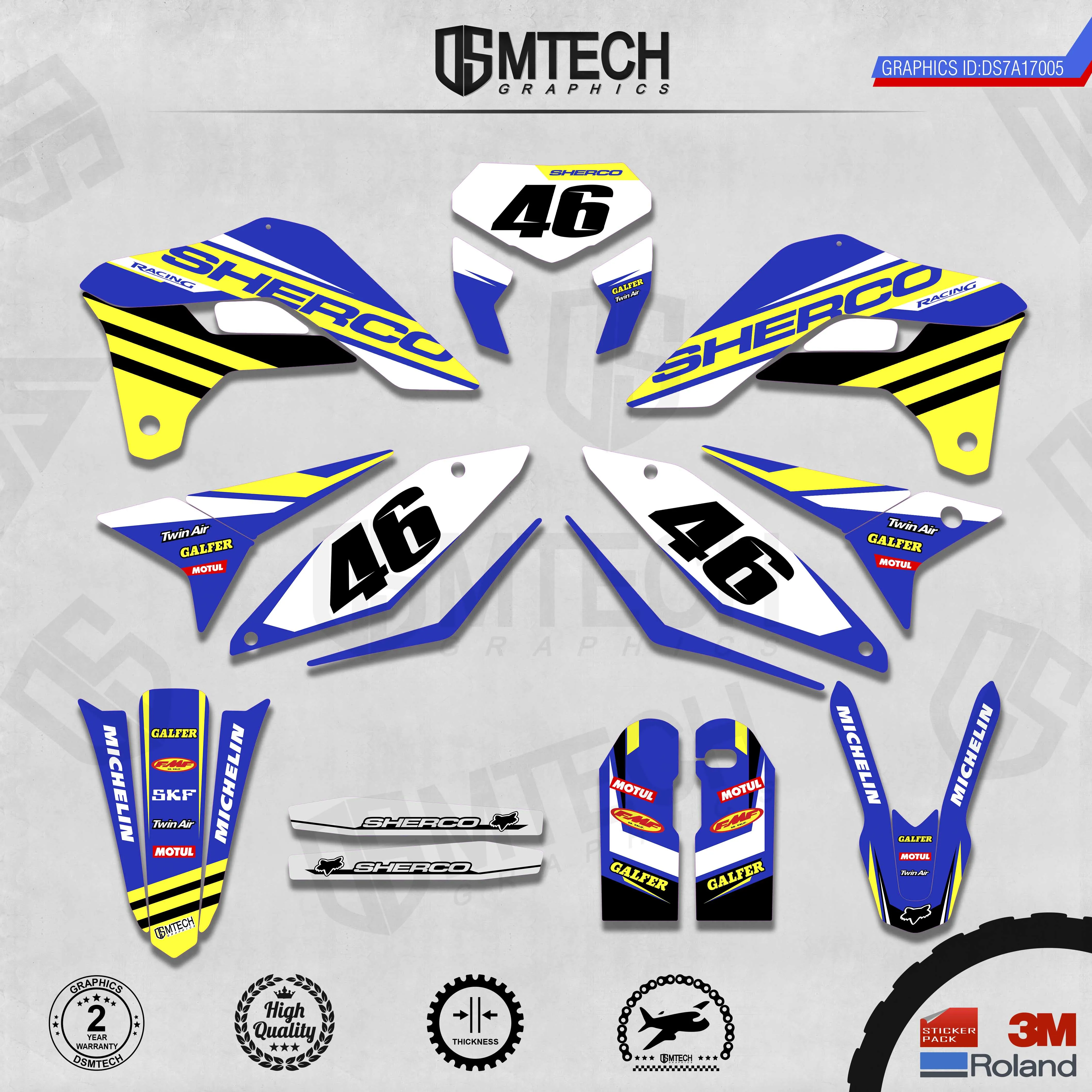 DSMTECH  Custom Team Graphics Decals 3M Stickers Kit For SHERCO Sticker 2017 2018 2019 2020  SE SEF  005