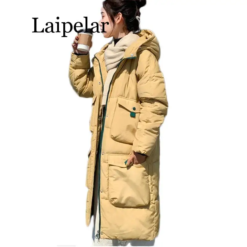 

Женские парки с большими карманами, топы, Женское пальто, одежда, теплая куртка, зимние парки, длинная верхняя одежда, модная женская шляпа