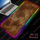 Игровой коврик для мыши XGZ с картой мира, большая светодиодная подсветка RGB, водонепроницаемый USB проводной геймерский коврик для мыши, 7 ярких цветов для компьютера и ПК