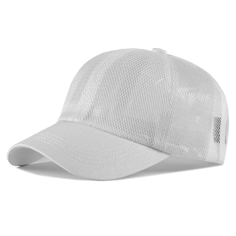

Cap men's solid color light board simple hollow mesh baseball cap Women's sunscreen hat net cap