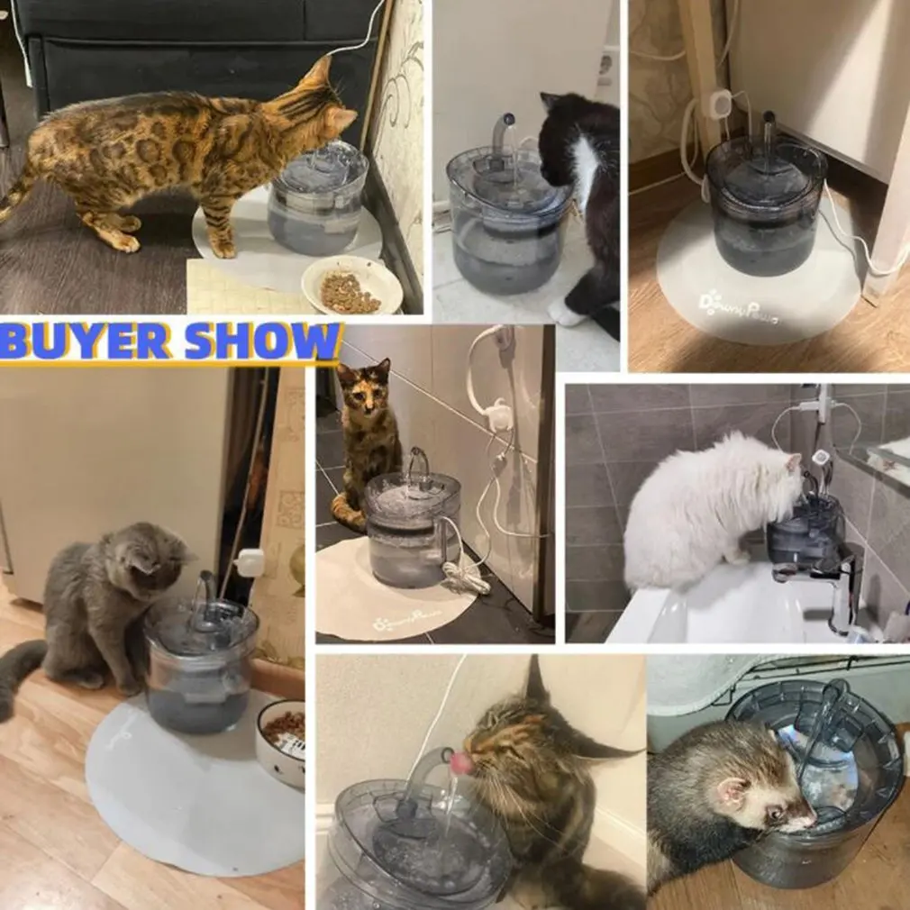 

1.8L Pet Water Dispenser With Faucet Transparent Filter Quiet Automatic Pet Drinking Fountain For Cats Dogs With Sensor Kit