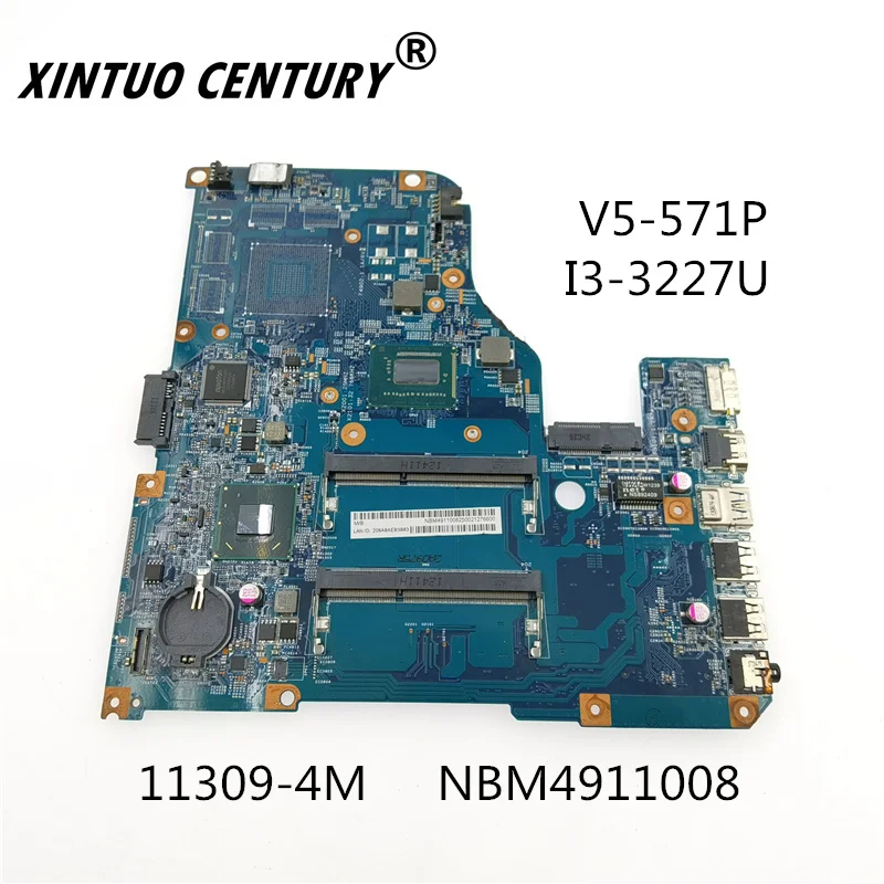 

NBM4911008 11309-4M Para Acer aspire V5-571P m4911.008 48.4tu05.04m I3-3227U CPU computador portátil placa-mãe mainboard testad