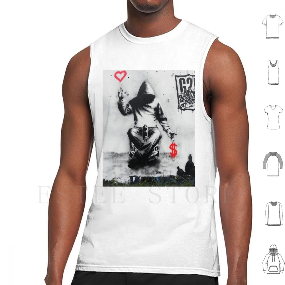 

Майка Бэнкси с надписью «Love Money», арт