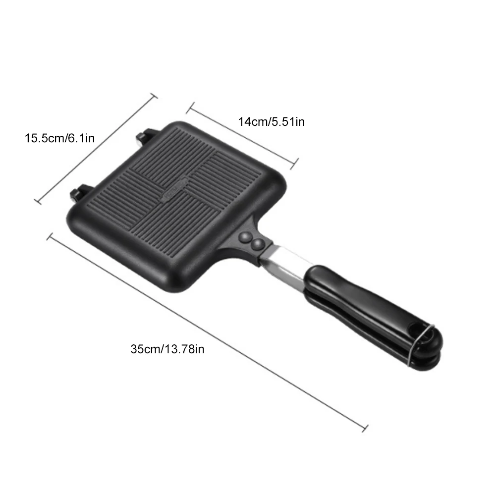

Non-Stick Sandwich Bread Toast Breakfast Machine Waffle Pancake with Handles Baking Barbecue Oven Mold Grill Frying Pan
