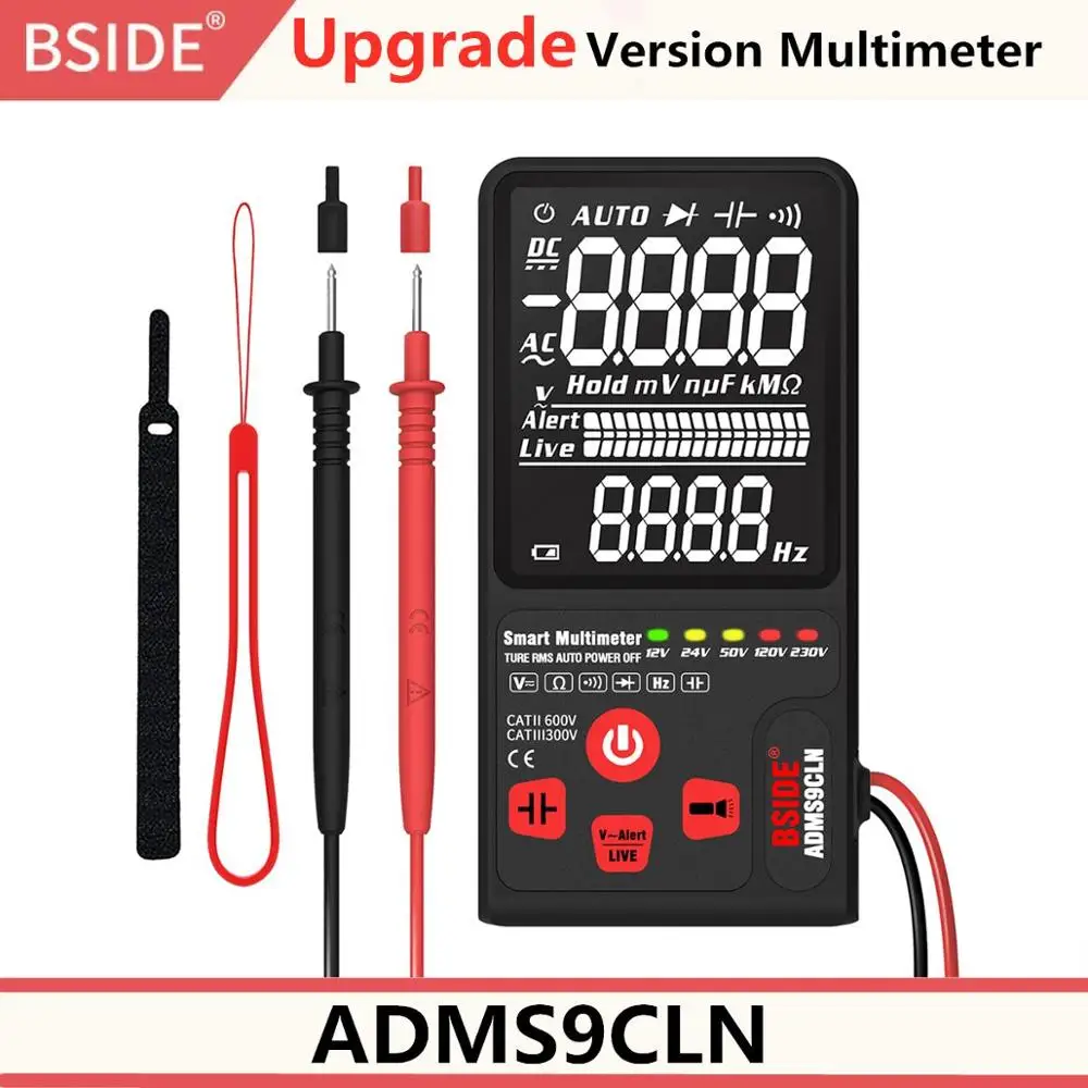 ADMS9CLN BSIDE ADMS7 Напряжение тестер 3,5 ''большой ЖК-дисплей цифровой Смарт мультиметр 3 он-лайн Дисплей TRMS 6000 отсчетов DMM с Аналоговая гистограмма - Цвет: ADMS9CLN