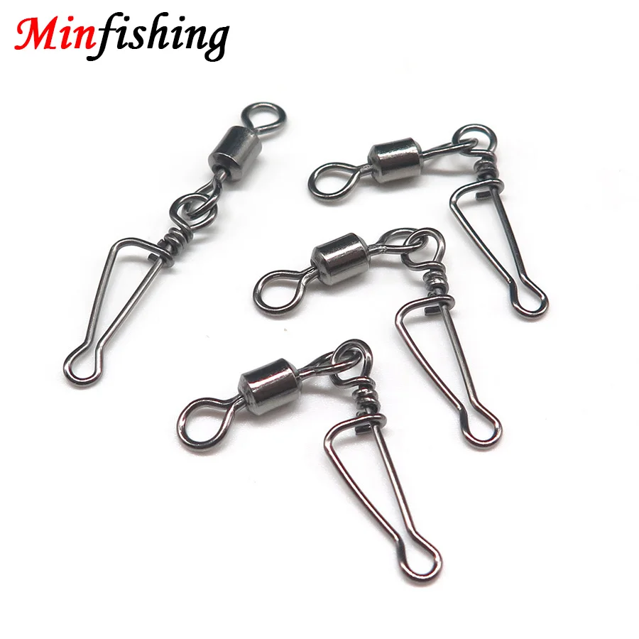 Minfishing 250 шт. Нержавеющая сталь рыболовный Вертлюг скользящий Три в одном
