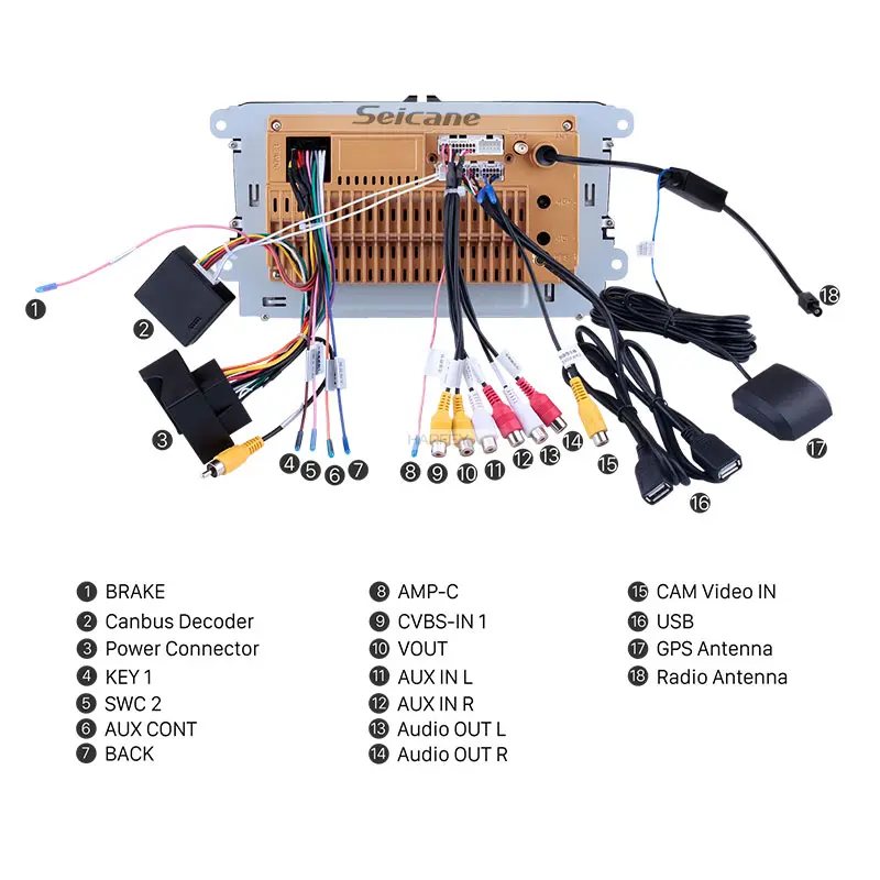 Seicane автомобиля радио GPS навигации головное устройство проигрывателя 2din Android 10 0