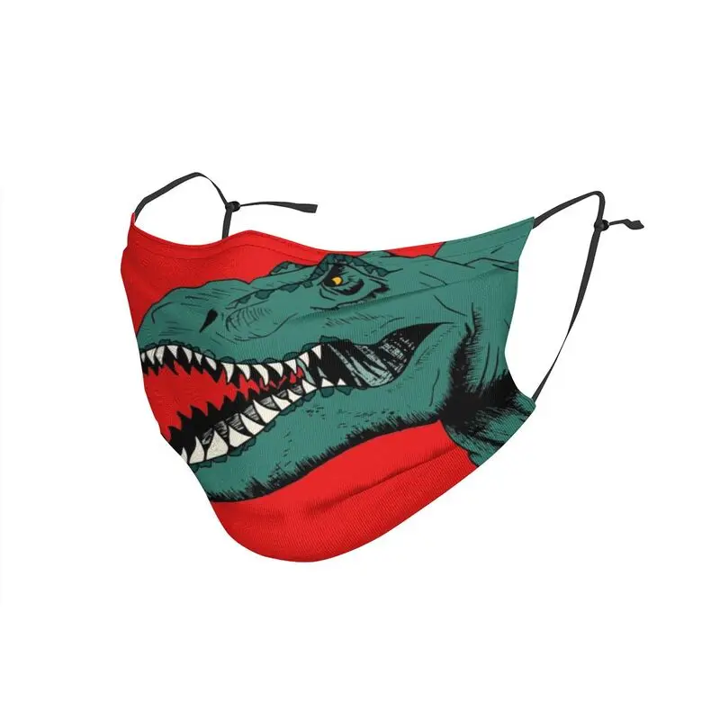 

Cartoon T-Rex Dinosaur Face Mask Men Anti Haze Dino Mask Protection Respirator Non-Disposable Mouth Muffle