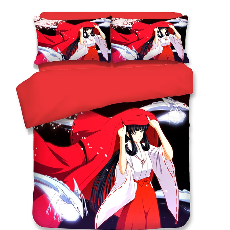 

Cartoon Inuyash 3D Bedding Set Duvet Covers Pillowcases Comforter Bedding Sets Bedclothes Bed Linen Inuyasha bedding set