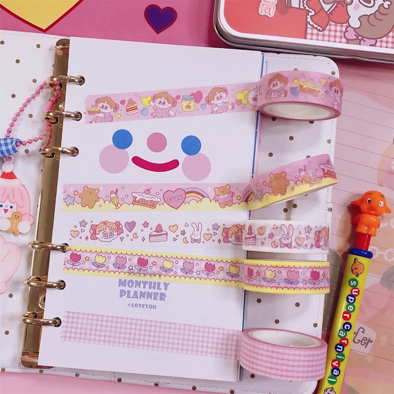 

Ins Selling Fairy Girl Washi Tape Japan Handbook Diy Decorative Tapes Kawaii Cartoon Seal Sticker Student Stationery Gifts