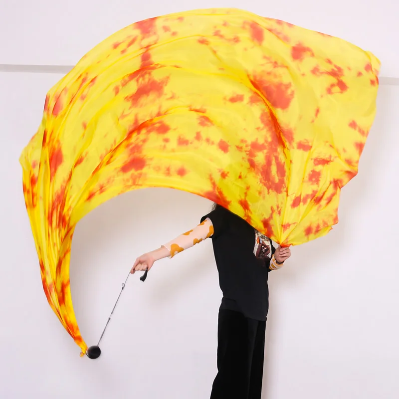 Шелковая вуаль пой шелковая цепочка мяч для женщин танец живота 100% шелк POI Streamer