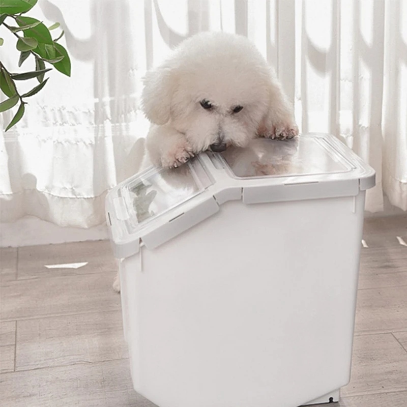 

Pet Dog Food Storage Container Large Dry Cat Food Box Bag for Moisture Proof Seal with Measuring Cup Kitten Products