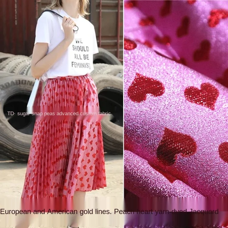 

Hypericum heart jacquard fabric three-dimensional yarn-dyed jacquard dress windbreaker jacket apparel fabric