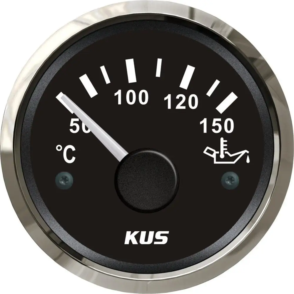 1pc Automotive Pointer Oil Temperature Meters 52mm White Temp Gauges 12V / 24V for Auto Boat Black | Автомобили и мотоциклы
