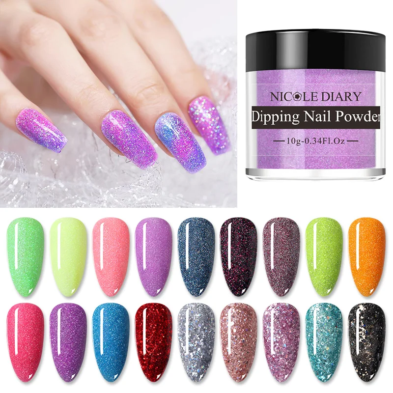 Порошок NICOLE DIARY для ногтей 10 г цветной акриловый порошок натуральный сухой