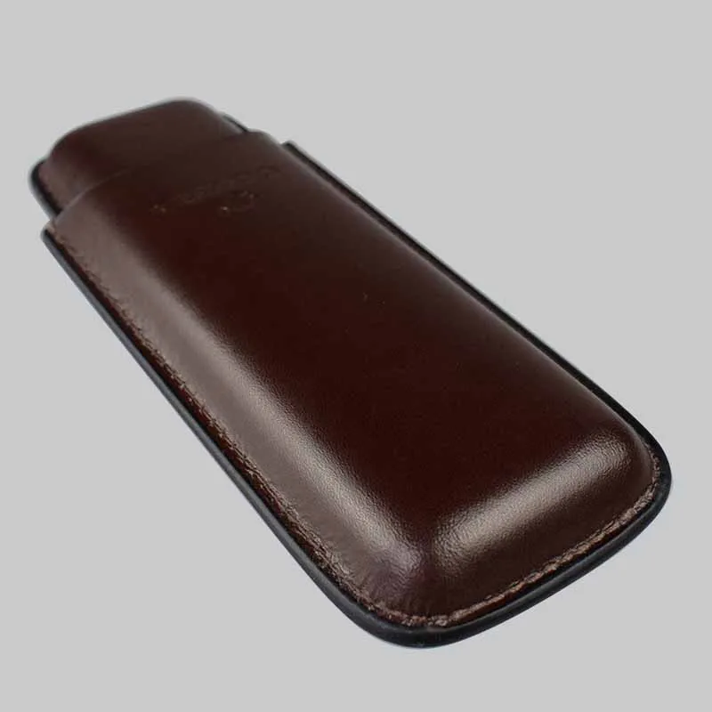 Горячая продажа COHIBA чехол для сигар/Humidor Коричневая кожа 2 трубки Humidor сигар