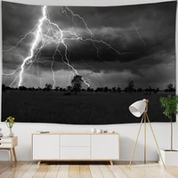 nature landscape tapestry wall hanging psychedelic lightning red starry sky ceiling backdrop home decor for living room bedroom