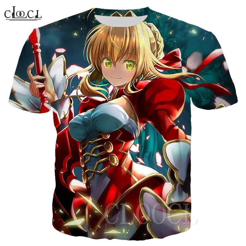 Cartoon Anime Fate/Zero T-shirts 3D Print Saber Altria Tohsaka Rin Harajuku Casual T Shirt Men/Women Street Style Tees Pullovers