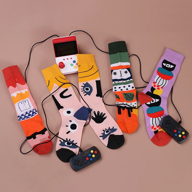 PEONFLY модные красочные милые мягкие новые хлопковые женские носки Мультяшные