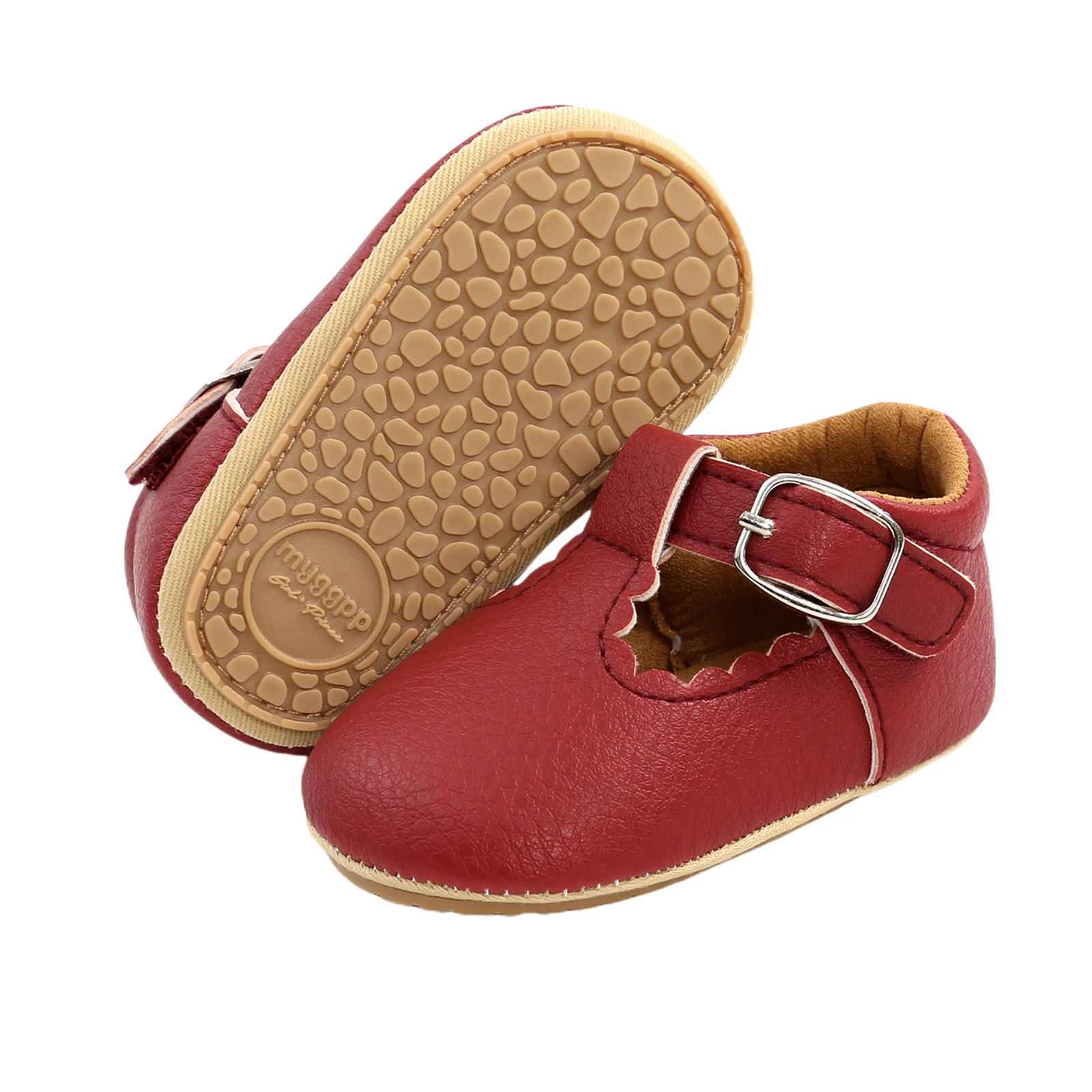 Однотонные туфли для новорожденных девочек однотонные Туфли Мэри Джейн на