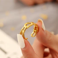 2021 new vintage punk chain ring for women fashion creative design open index finger ring hollow ring party jewelry accessories