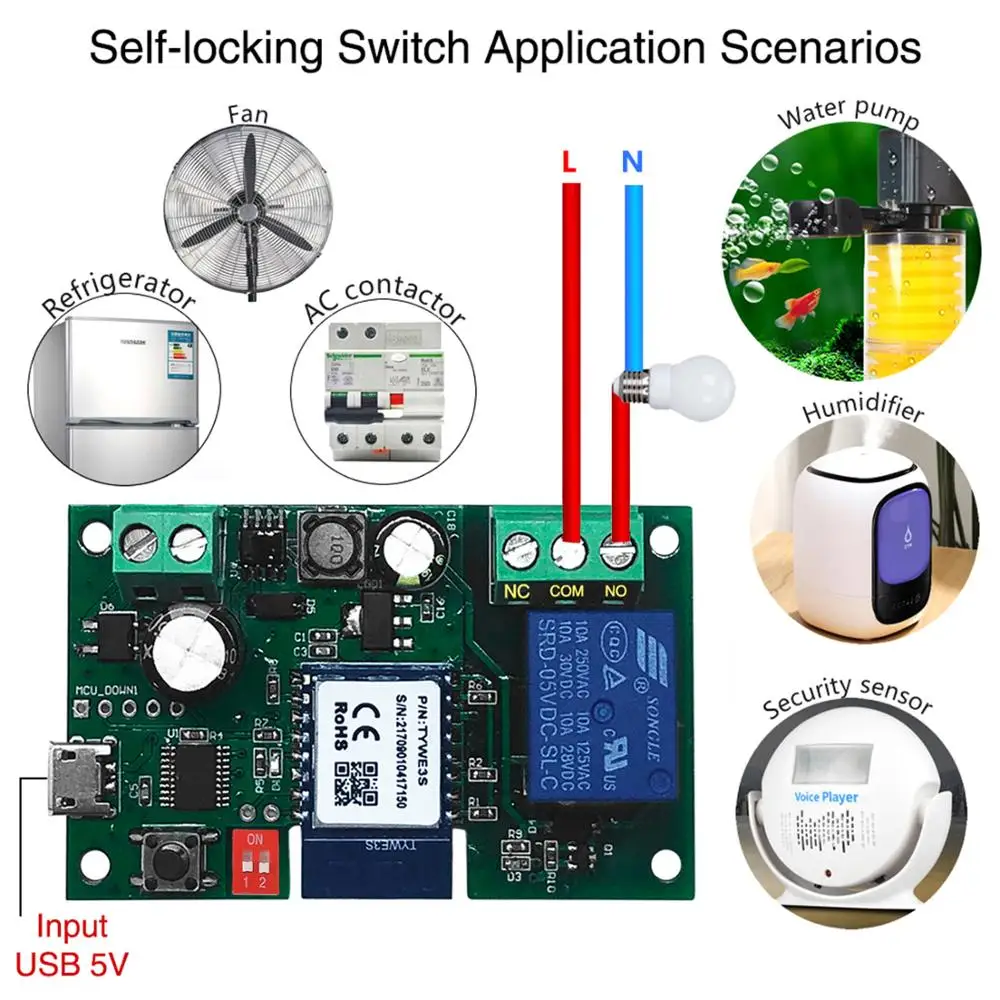 Tuya Inching WiFi Switch Wifi Relay Wireless Module Smart Timer Self-locking Switch Intelligent Remote Control Works with IFTTT (art.: 7b1b8fa6c) - 7b1b8fa6c