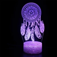 3d lamp illusion wind chimes night light bedroom home decor acrylic 3d led colorful table lamp romantic gifts for women girls