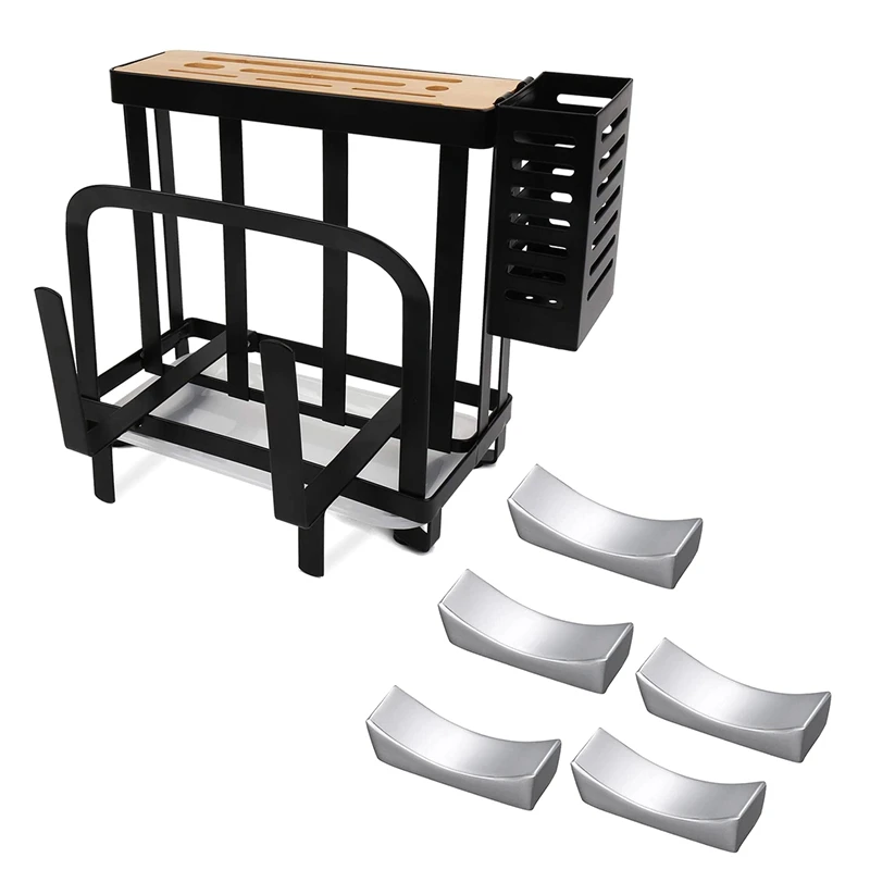 

5 шт. держатель для палочек из нержавеющей стали, держатель для ложки и 1 шт. кухонный держатель, органайзер для ножей/разделочной доски/крышк...