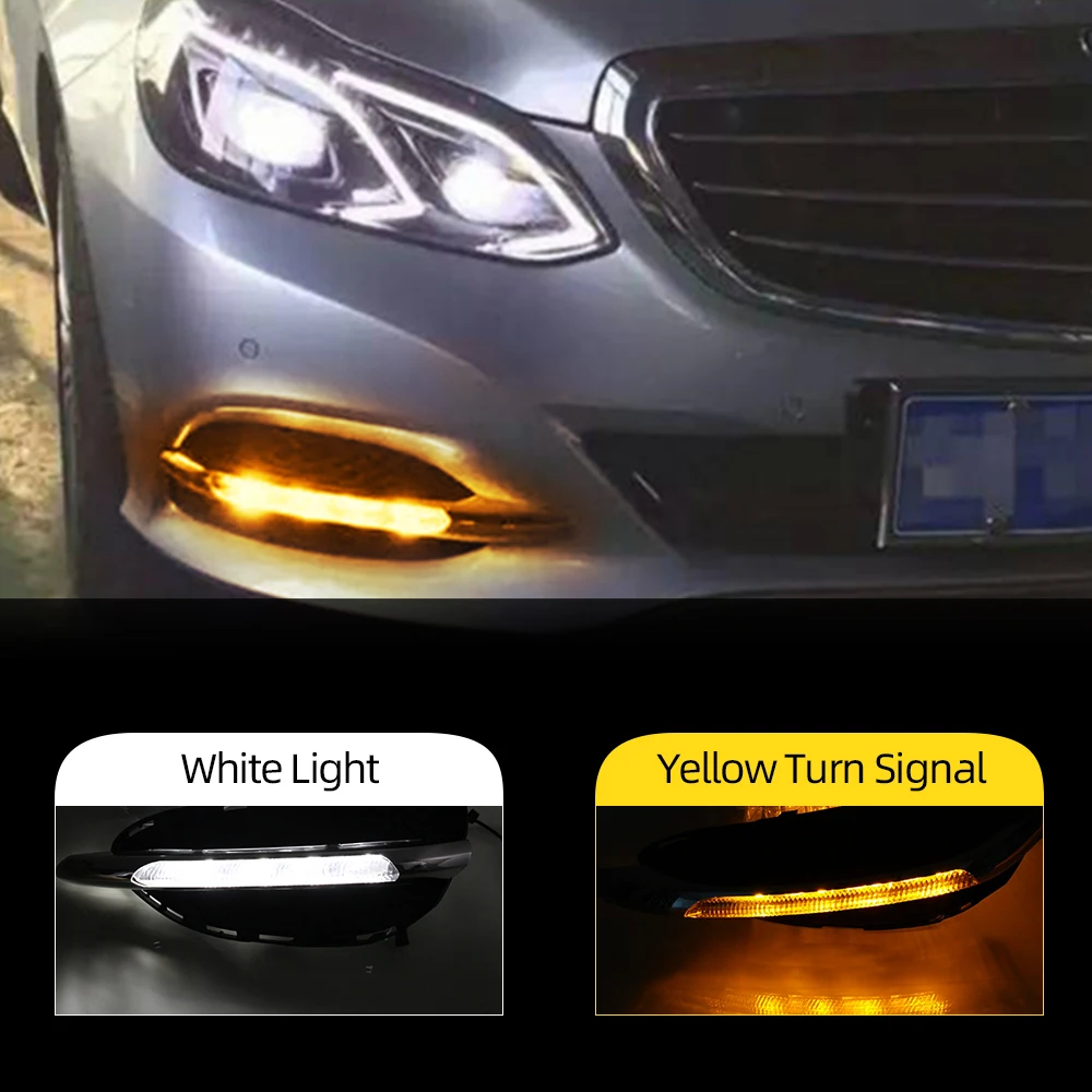 Автомобильные мигающие светодиодсветодиодный дневные ходовые огни для Mercedes benz