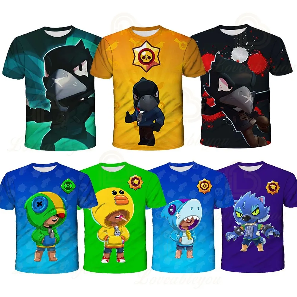 

Shooter Browlingss Cute Crow Shoot Game 3D Print T-shirt Women Clothing Harajuku T Shirt Kids Leon Tops Men Shirt Boys Girls