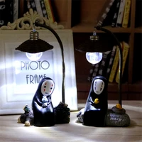 led night light spirited away faceless mans cartoon anime hayao miyazaki night lamp manga kawaii room decor resin kids gift