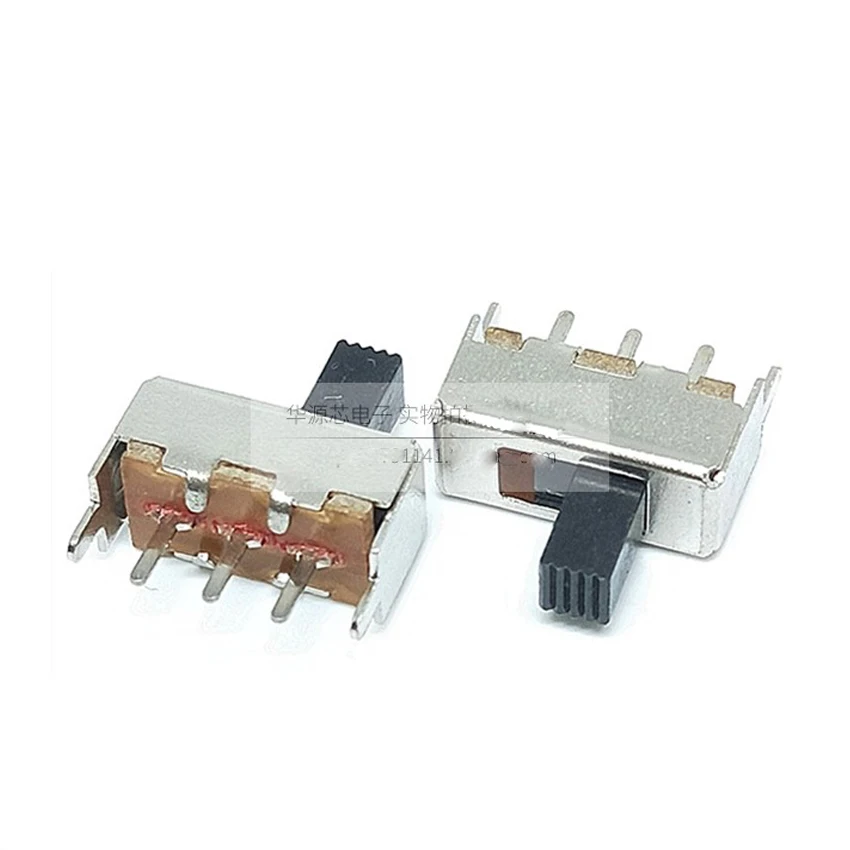 

500 шт./лот SS12F44G5/SS-12F44, переключатель скольжения по бокам 1P2T SPDT, вертикального типа, 3 контакта/3P, 5 мм