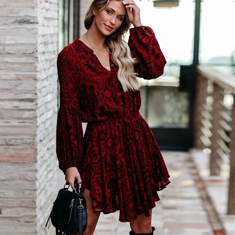 Женское винтажное платье макси с цветочным принтом Длинное Элегантное