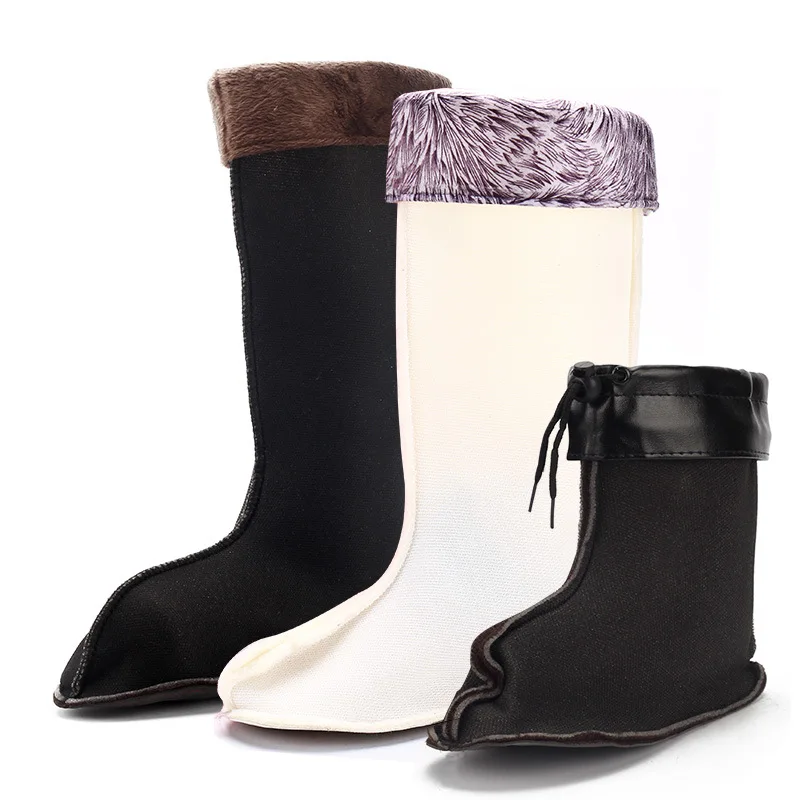 winter Wellies Liner for Boots Cotton Fabric Ankle Round Toe Keep Warm