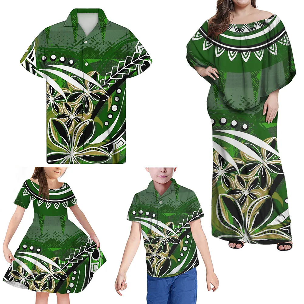 

Hycool платье для матери и дочери в стиле бохо, полинезийский этнический Гавайский Цветочный Дизайн, детская одежда для девочек, одежда для мам...