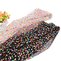 cheerbows 1m tulle mesh fabric printed colorful dots soft gauze fabric for needlework clothing decor diy girls skirts hair clips