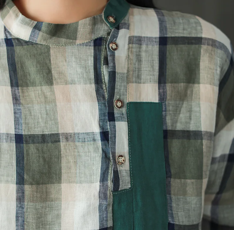 Женская Повседневная футболка в стиле ретро свободная универсальная клетчатая с