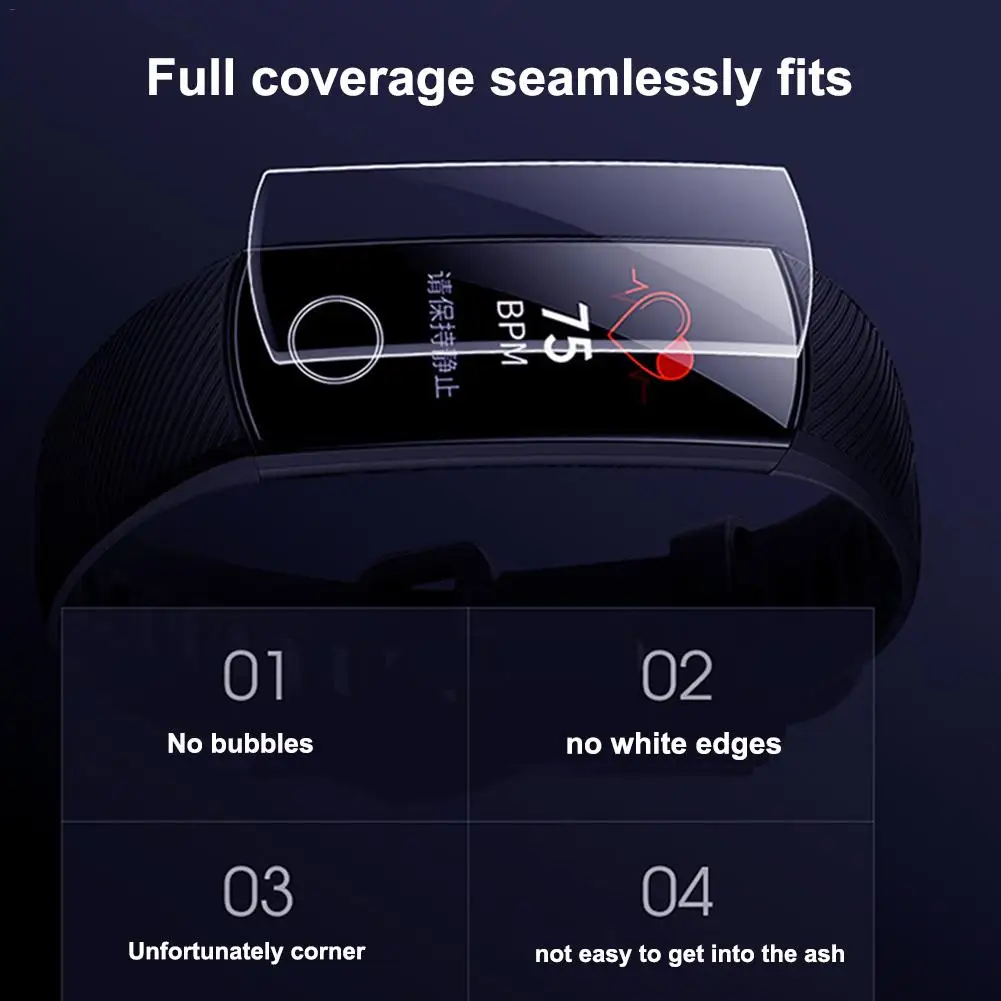 Scratch-proof Anti-drop Explosion-proof Wristband Bracelet Full Cover Glass Screen Protector Film For Huawei Honor Band 5 /4 | Электроника
