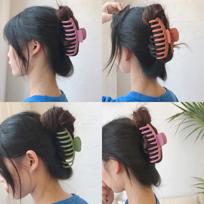 Новый зажим коготь для женщин жесткий черный пластиковый волос большой размер