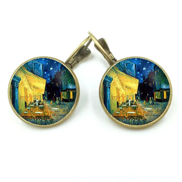 Серьги в винтажном стиле знаменитого художника Ван Гога Звездная ночь серьги