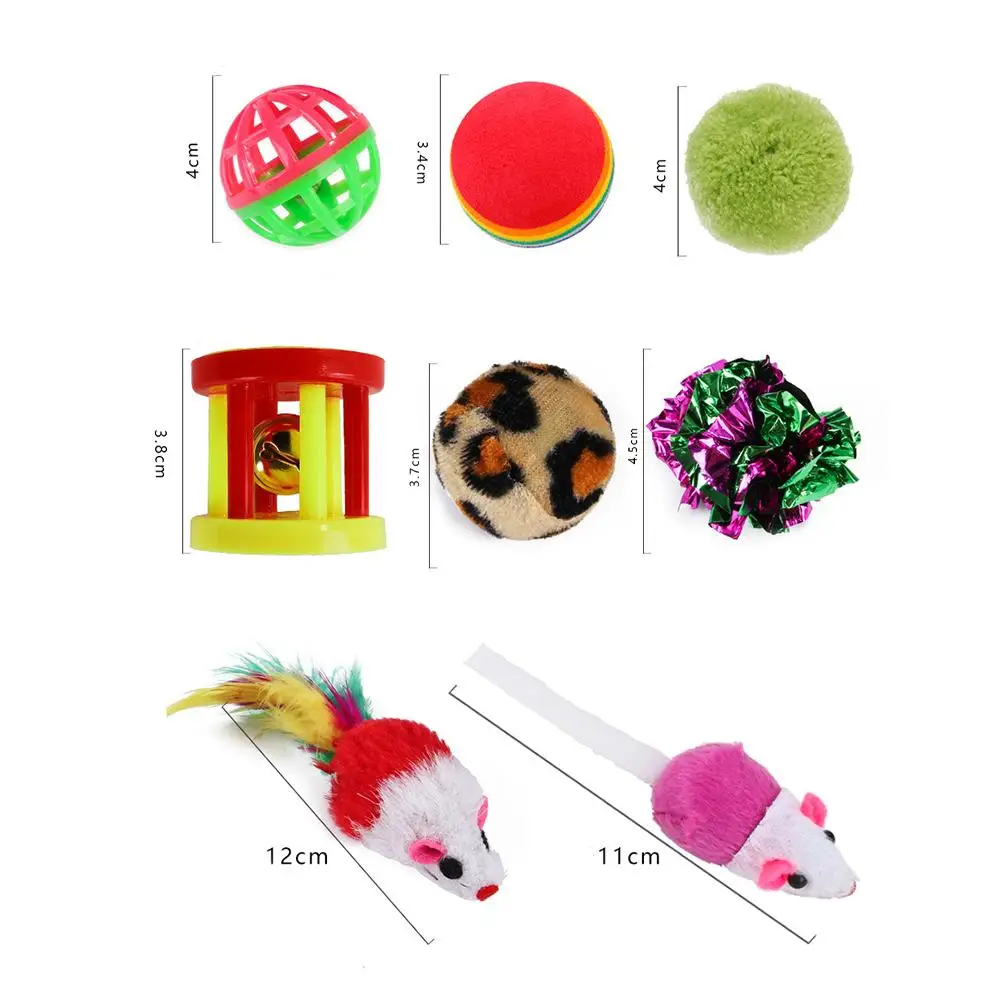 

21pcs/set Funny Pet Cat Tunnel Cats Cave Kitten Stick False Mouse Ball Toys Household Pet Cat Tunnel Toys Pet Playing Training