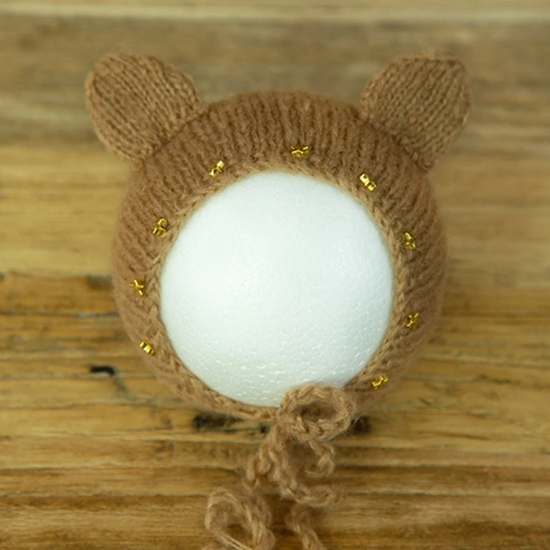 

Adorable New Newborn Photography Posing Props Cute Crochet Knitted Hat Baby Infants Photo Shooting Beanies Cap