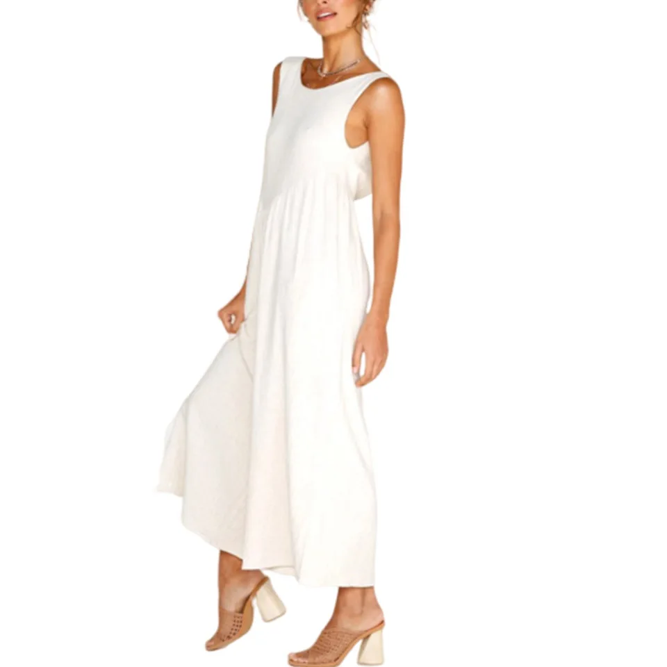 

Asymmetrical Jumpsuit Patchwork Pleated Wide Leg Sexy Open Back Jumpsuit Streetwear Women Sleeveless Casual Baggy Tank Jumpsuit