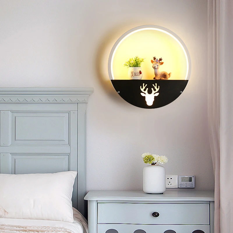 

SAROK Indoor Wall Lamps Nordic Style LED Sconce Wall Light Fixture Home Decoration For Children Room Bedside Living Room